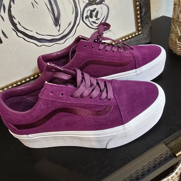 Vans Old School Stackform Platform Suede Purple Size 7 - Picture 3 of 6